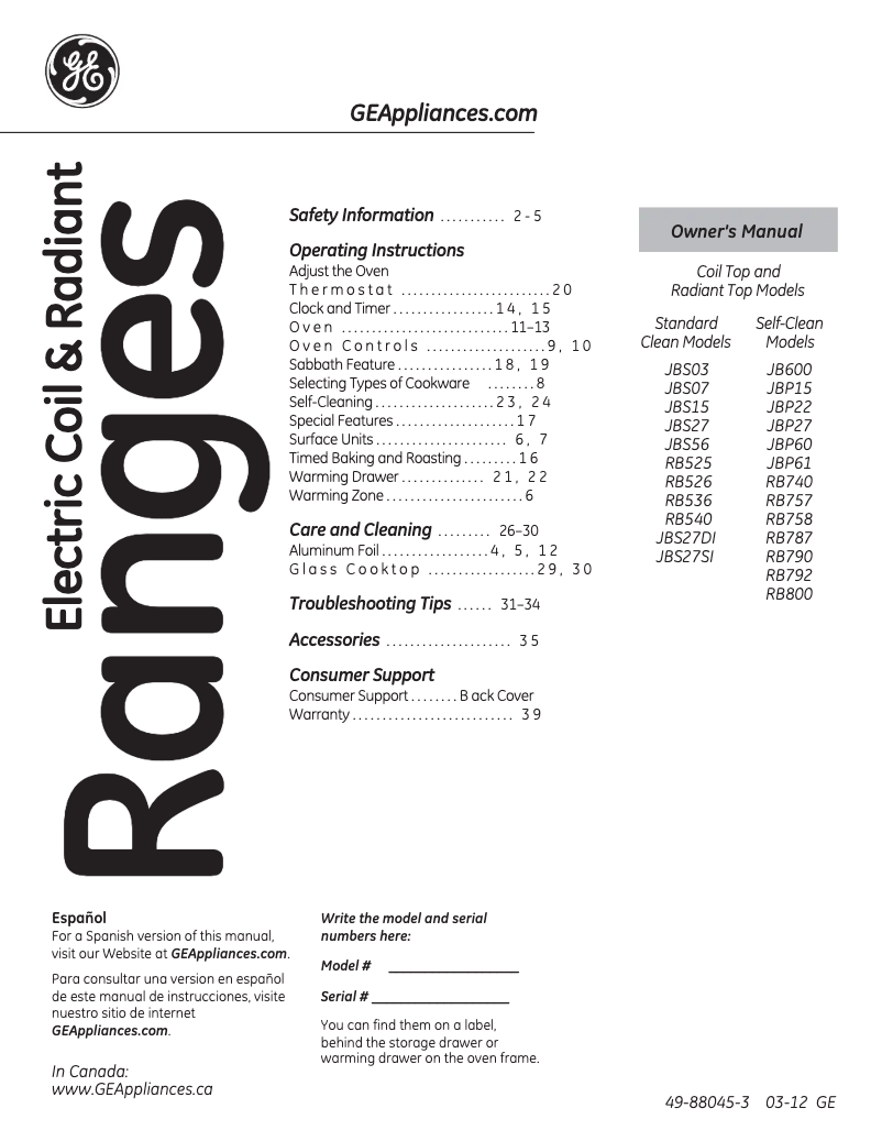 Page n°1 - Manuel d'utilisation et d'entretien Hotpoint RB792DRWW