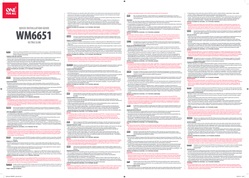 Page 1 de la notice Manuel utilisateur One for all WM 6651