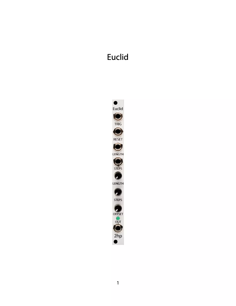 Page 1 de la notice Manuel utilisateur 2hp Euclid