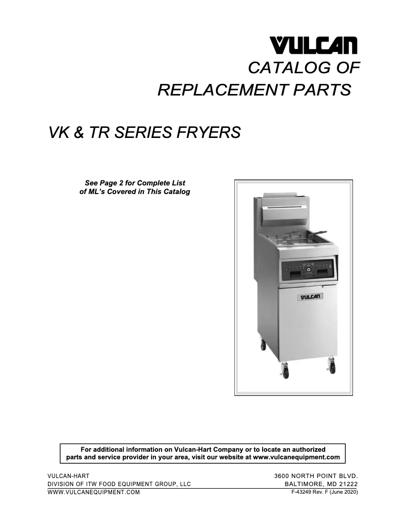 Page 1 de la notice Catalogue Vulcan TR45