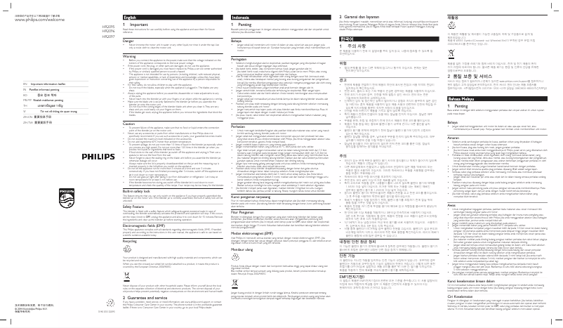 Page 1 de la notice Brochure Philips Avance Collection HR2096