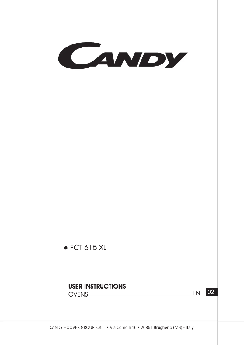 Page 1 de la notice Manuel utilisateur Candy FCT 615 XL