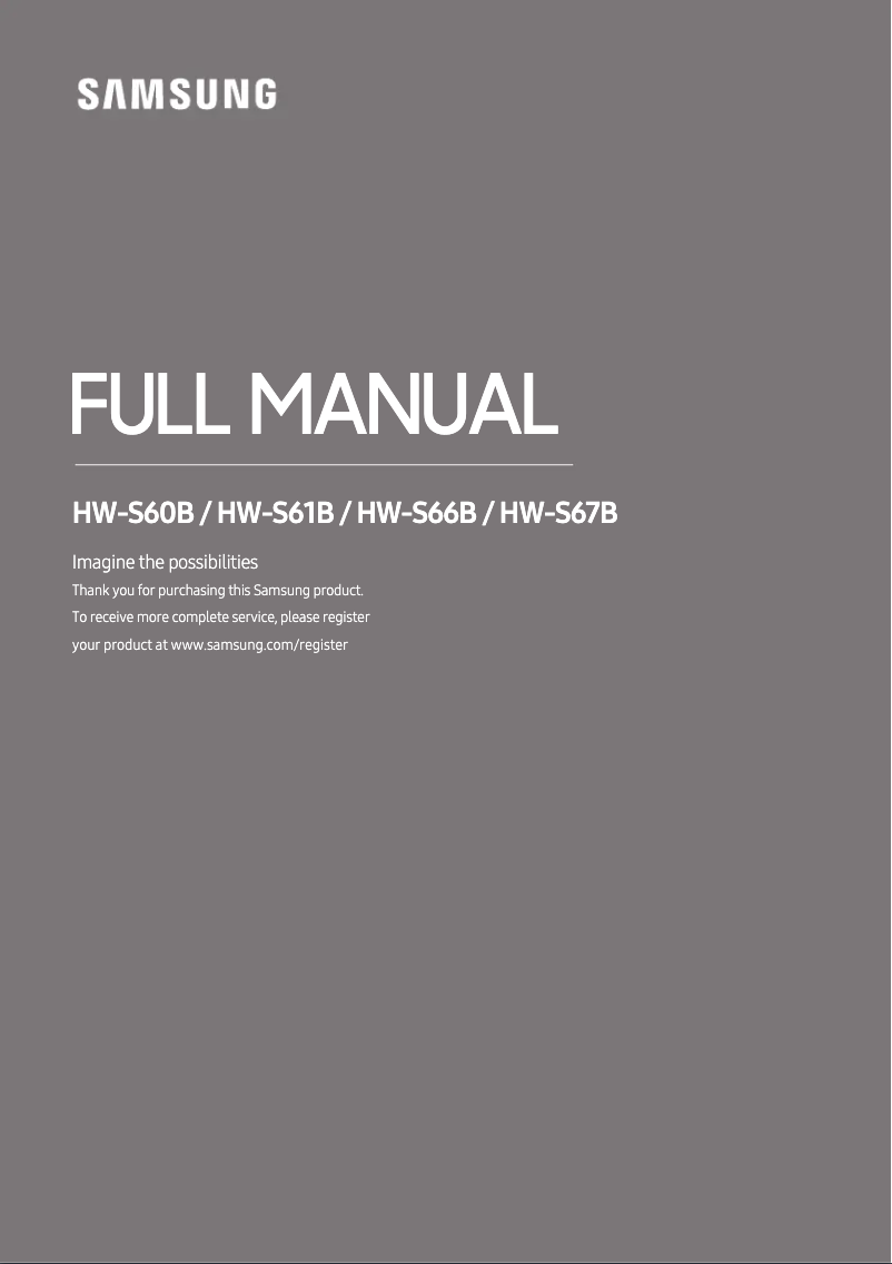 Page n°1 - Manuel utilisateur Samsung HW-S66B