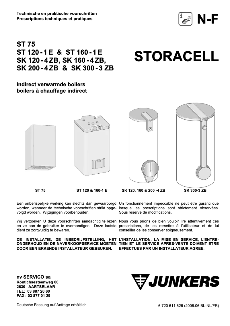 Page n°1 - Manuel utilisateur Junkers ST 160-1E