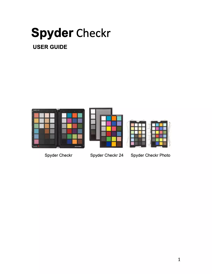Image de la première page du manuel de l'appareil Spyder Checkr