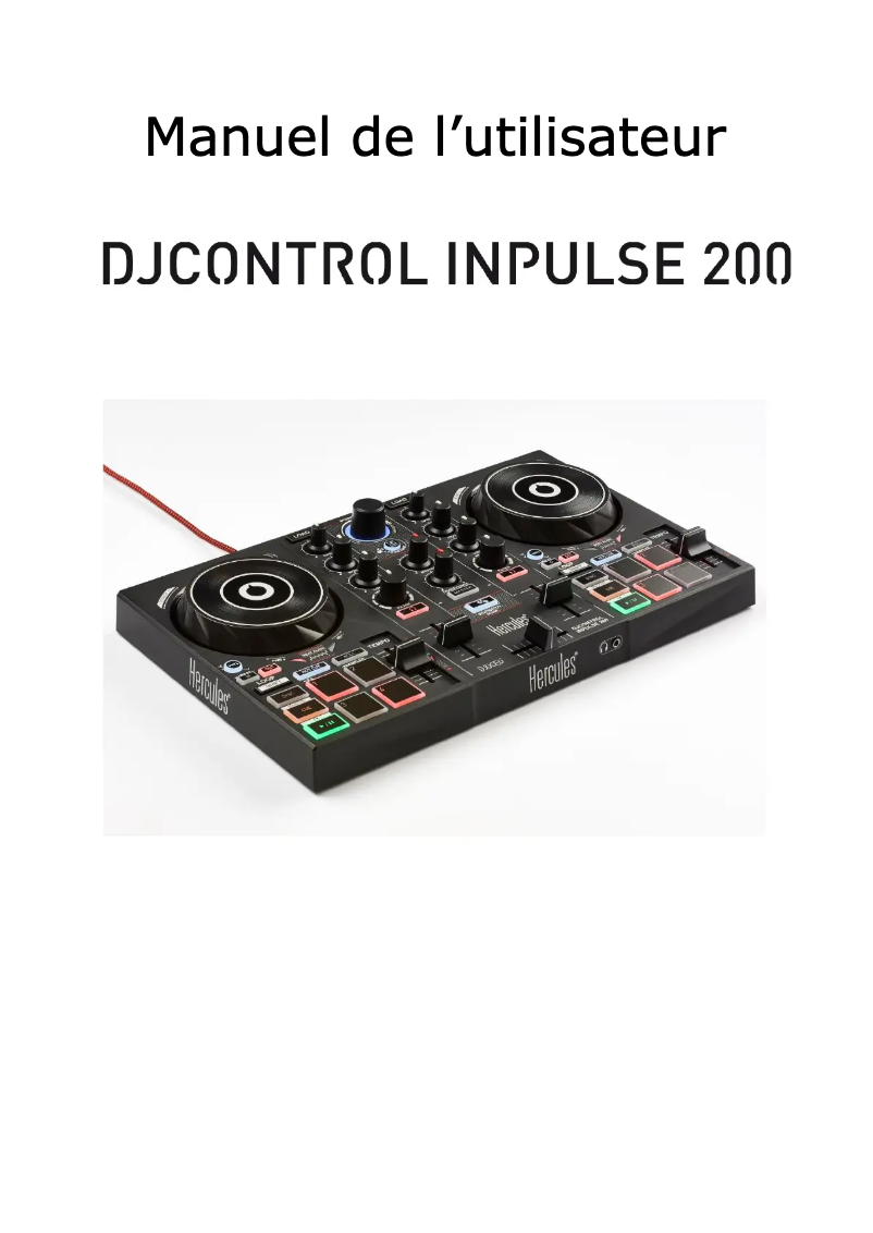 Page n°1 - Manuel utilisateur Hercules DJControl Inpulse 200