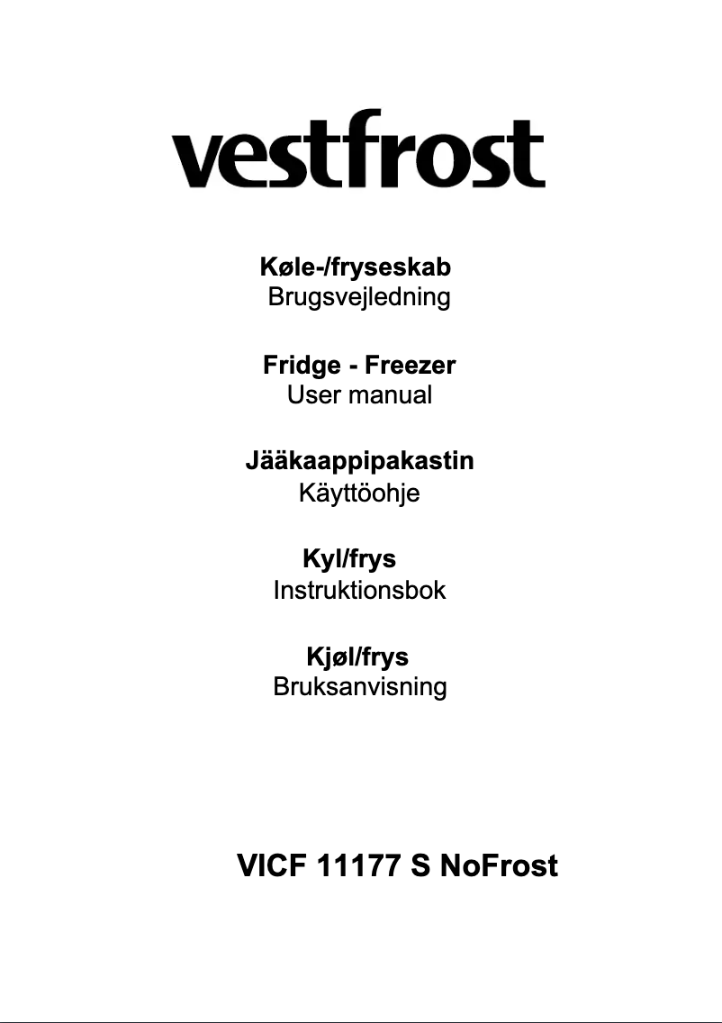 Image de la première page du manuel de l'appareil VICF 11177 S NoFrost
