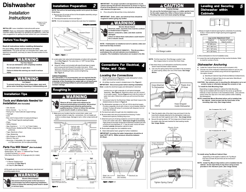 Page n°1 - Guide d'installation Electrolux EIDW6305GB