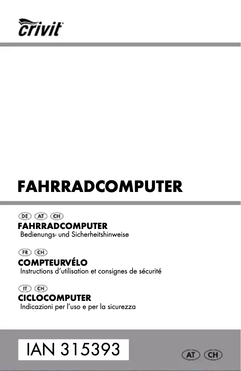 Page 1 de la notice Manuel utilisateur Crivit IAN 315393