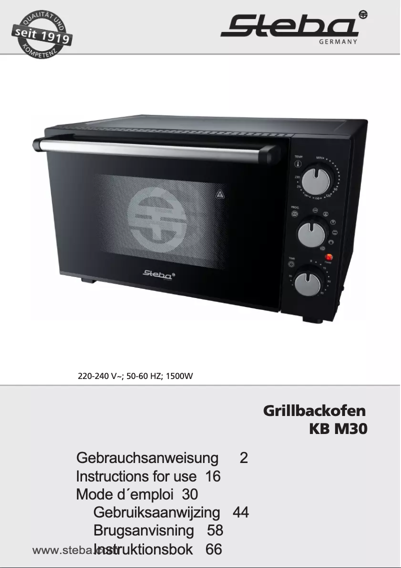 Page 1 de la notice Manuel utilisateur Steba KB M30