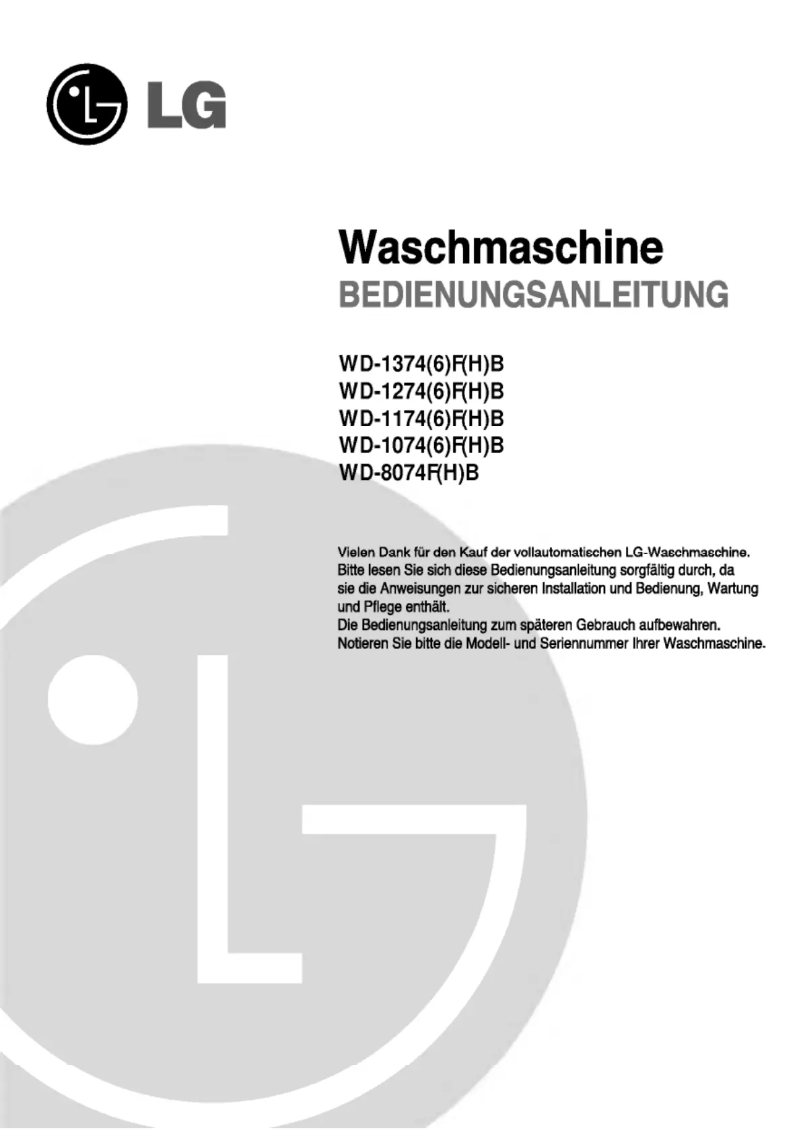 Page n°1 - Manuel utilisateur LG WD-1174FB