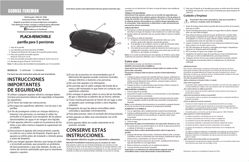 Page 1 de la notice Manuel utilisateur Applica GRP0004B