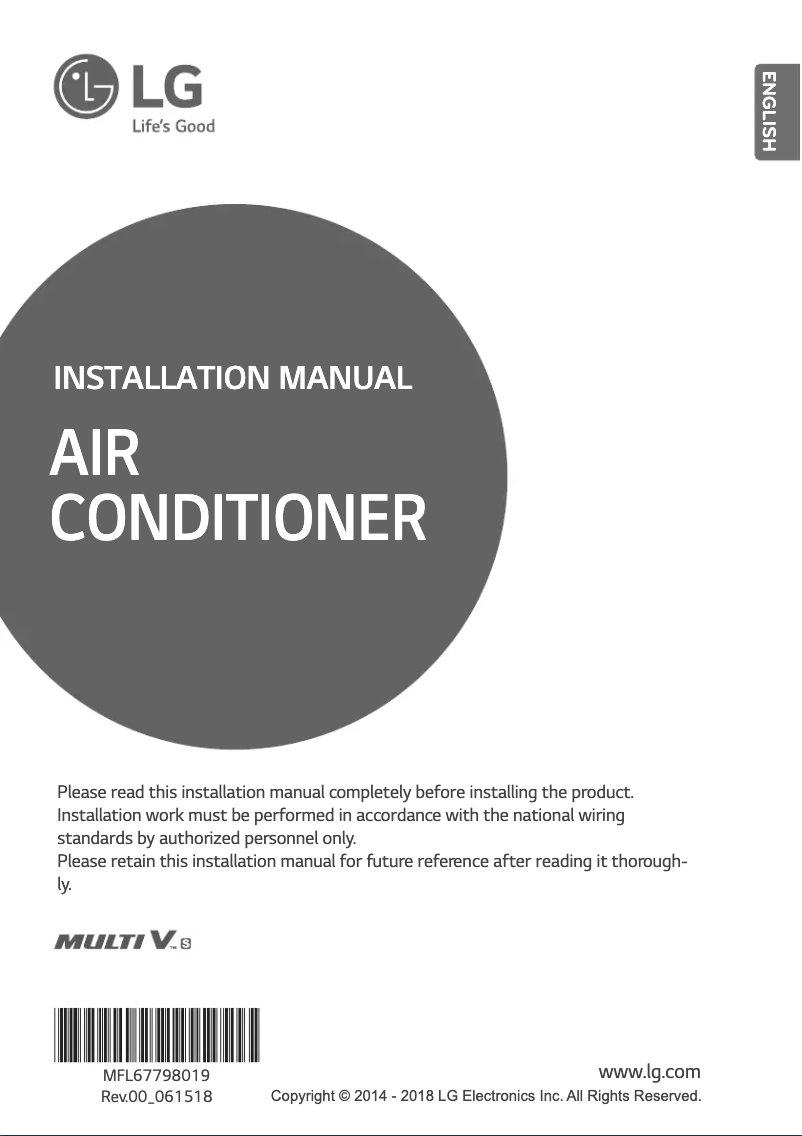 Page n°1 - Guide d'installation LG ARUV050GSD0