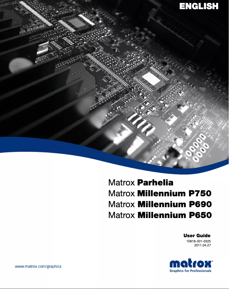 Page n°1 - Manuel utilisateur Matrox Milennium P750