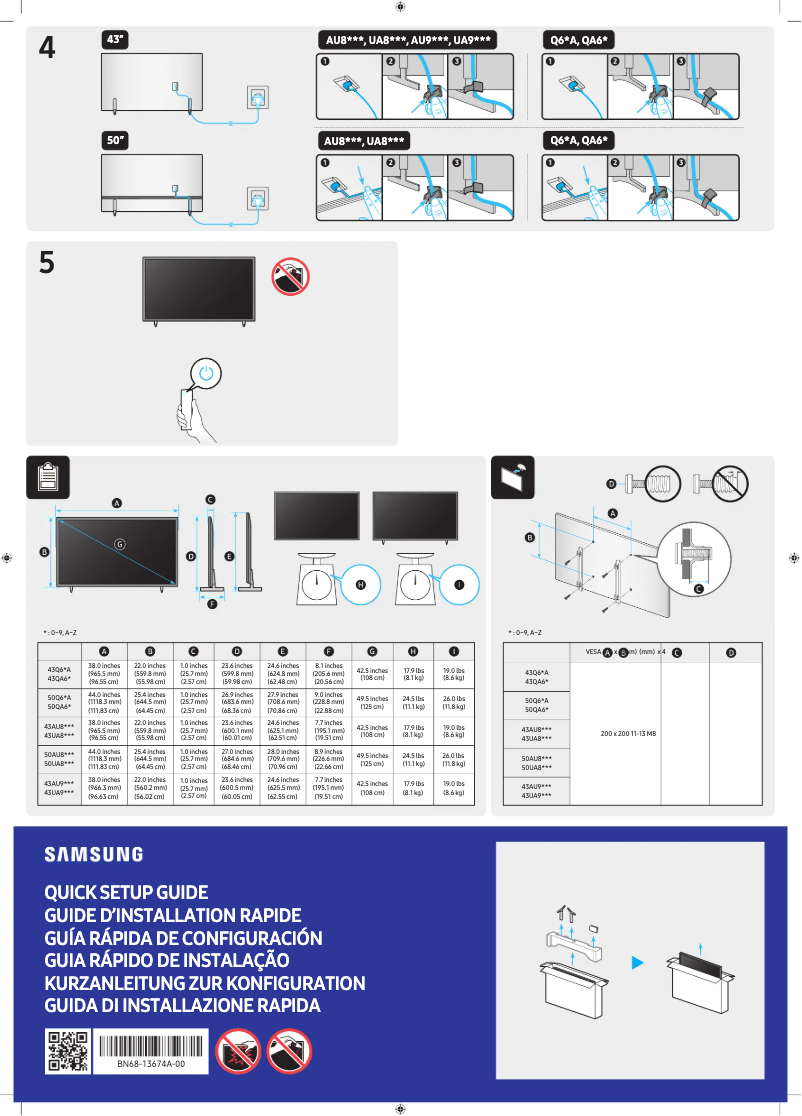 Page n°1 - Manuel utilisateur Samsung UA43AU8100J