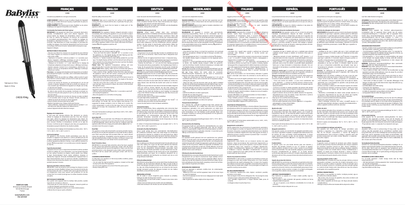 Page 1 de la notice Manuel utilisateur BaByliss Titanium Brilliance Waves C455
