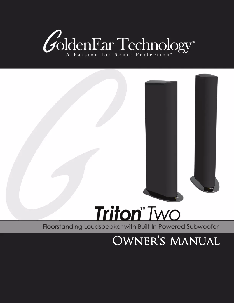 Page n°1 - Manuel utilisateur GoldenEar Triton Two