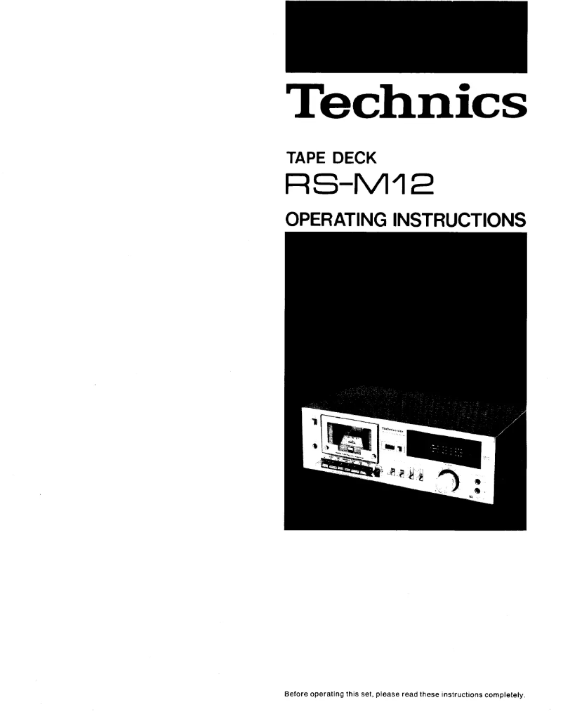 Page 1 de la notice Manuel utilisateur Technics RS-M12