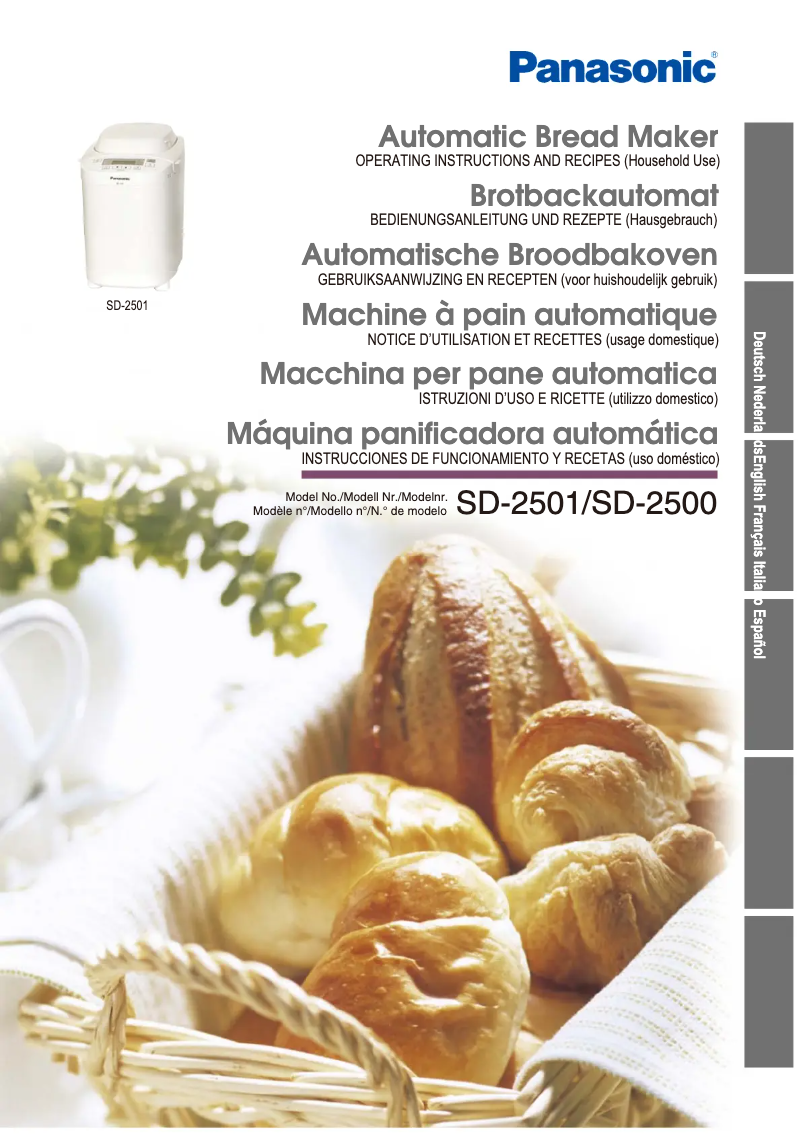 Page 1 de la notice Manuel utilisateur Panasonic SD-2501