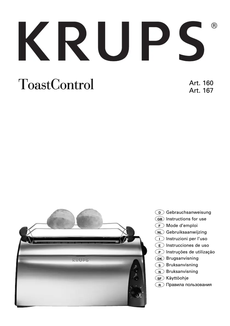 Image de la première page du manuel de l'appareil ToastControl 167