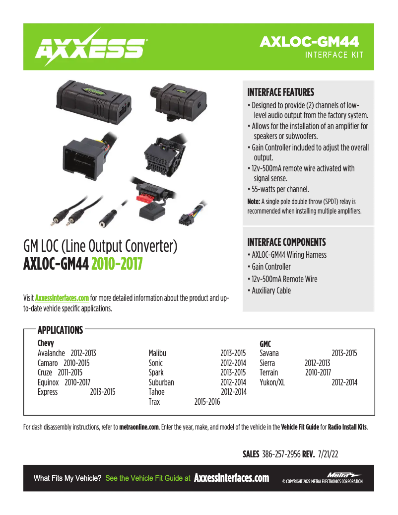 Image de la première page du manuel de l'appareil AXLOC-GM44