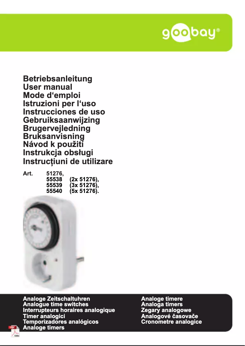 Page 1 of the manual User Manual Goobay 51276