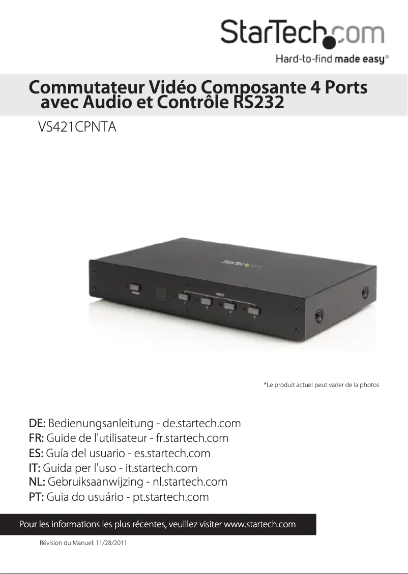 Page n°1 - Manuel utilisateur StarTech.com VS421CPNTA