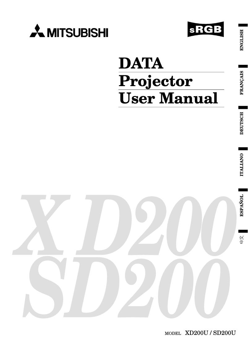 Page n°1 - Manuel utilisateur Mitsubishi XD200U