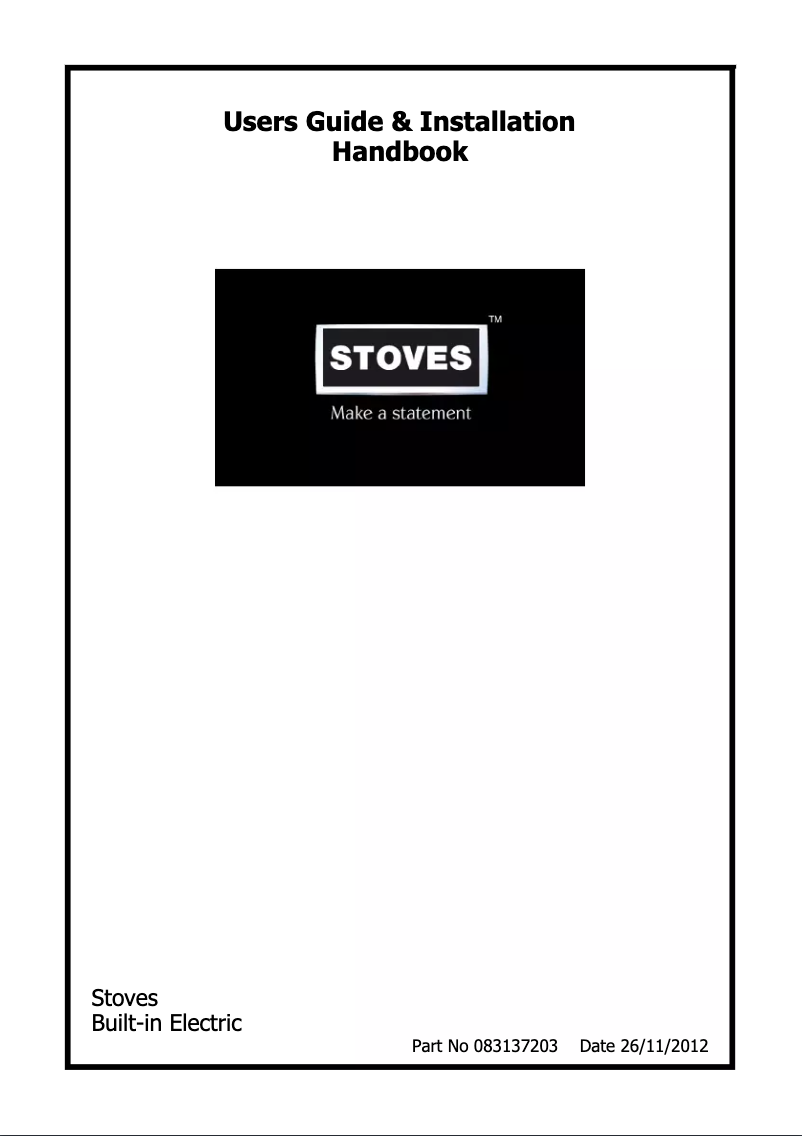 Page 1 de la notice Manuel utilisateur Stoves SEB600FP