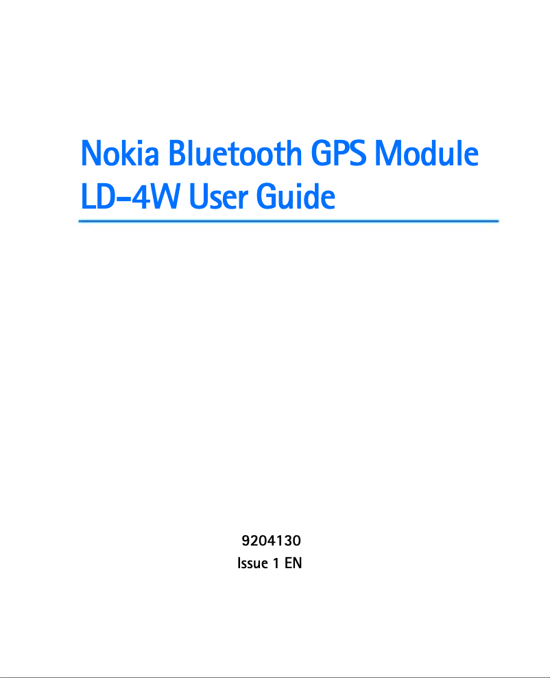 Page 1 of the manual User Manual Nokia LD-4W