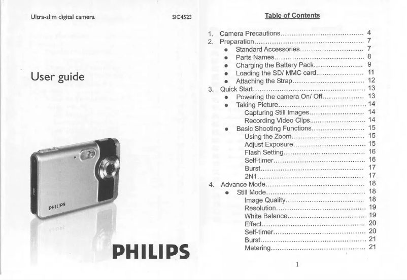 Page 1 de la notice Manuel utilisateur Philips SIC4523BB