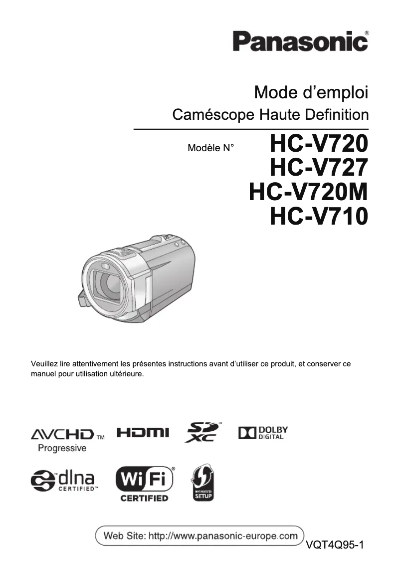 Page n°1 - Manuel utilisateur Panasonic HC-V720