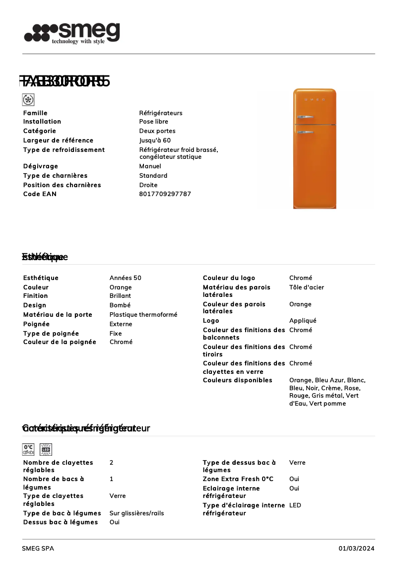 Image de la première page du manuel de l'appareil FAB30ROR5