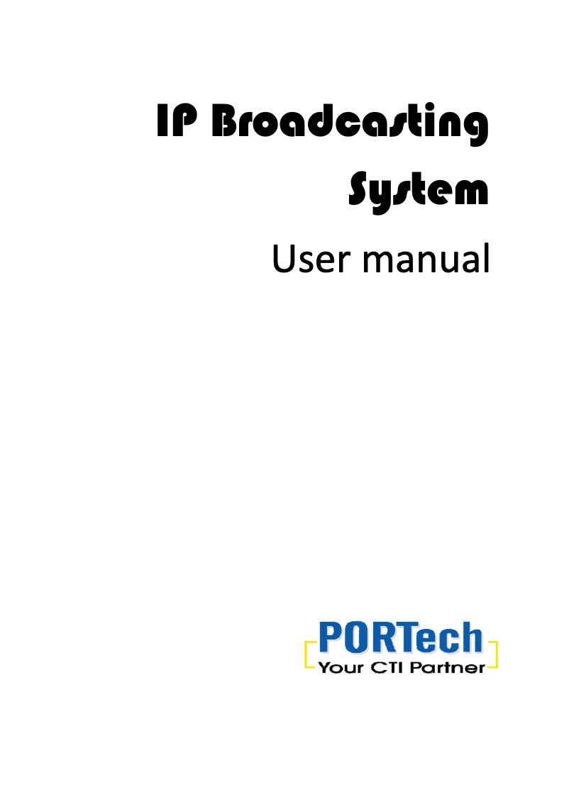 Page 1 de la notice Manuel utilisateur Portech IBS-5