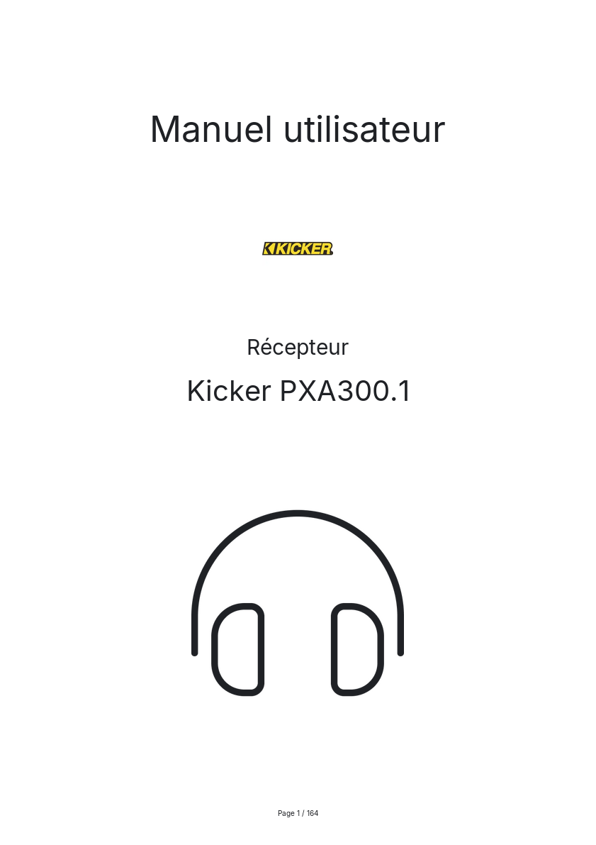 Page 1 de la notice Manuel utilisateur Kicker PXA300.1