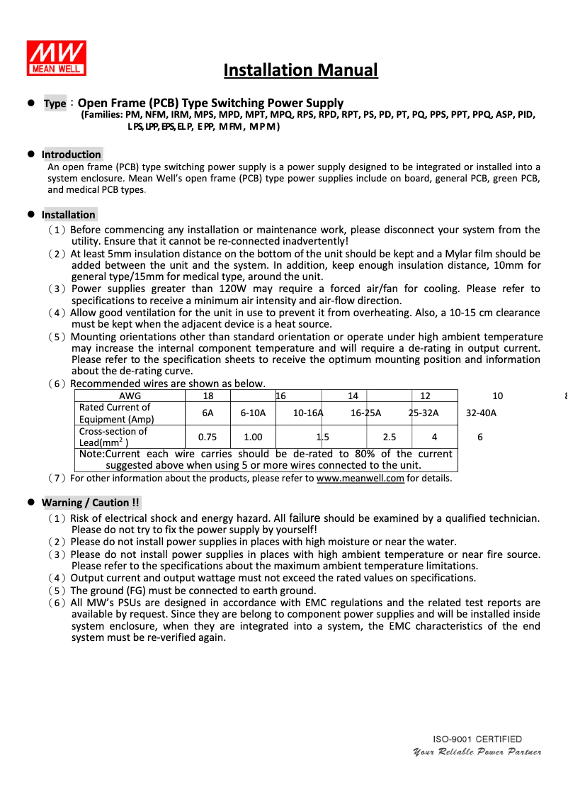 Page 1 de la notice Mode d'emploi Mean Well PD-45B