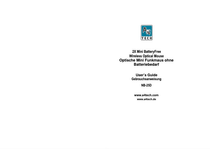 Page n°1 - Manuel utilisateur A4 Tech NB-30D