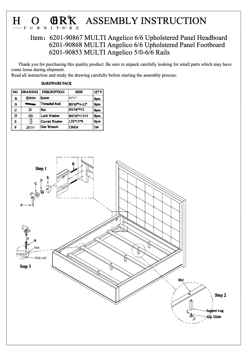 Page n°1 - Manuel utilisateur Hooker 6201-90868 MULTI