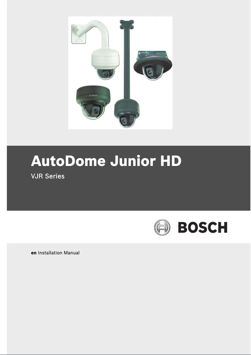 Page n°1 - Manuel utilisateur Bosch AutoDome Junior VJR-F801