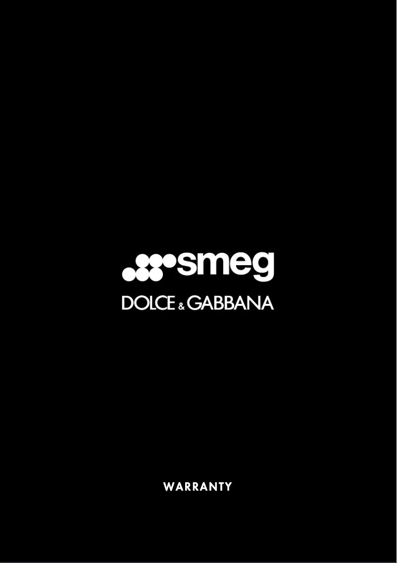 Page 1 de la notice Informations de garantie Smeg SJF01