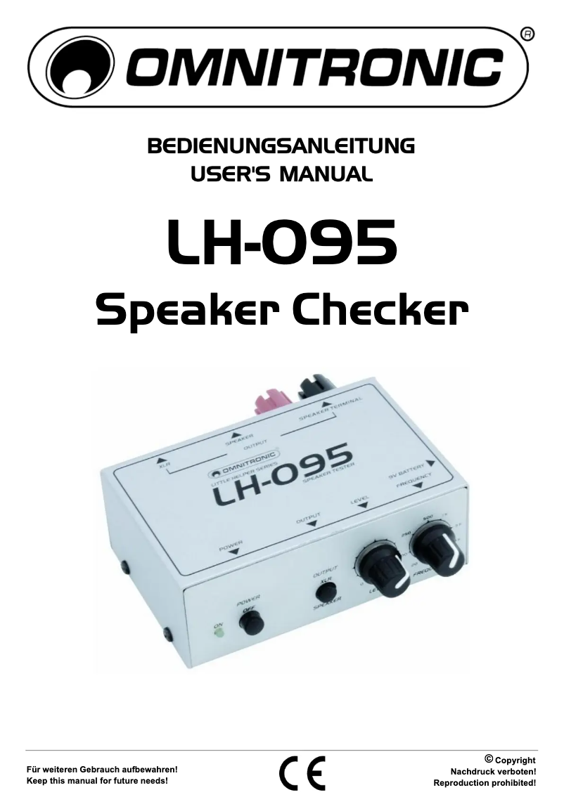 Page 1 de la notice Manuel utilisateur Omnitronic LH-095