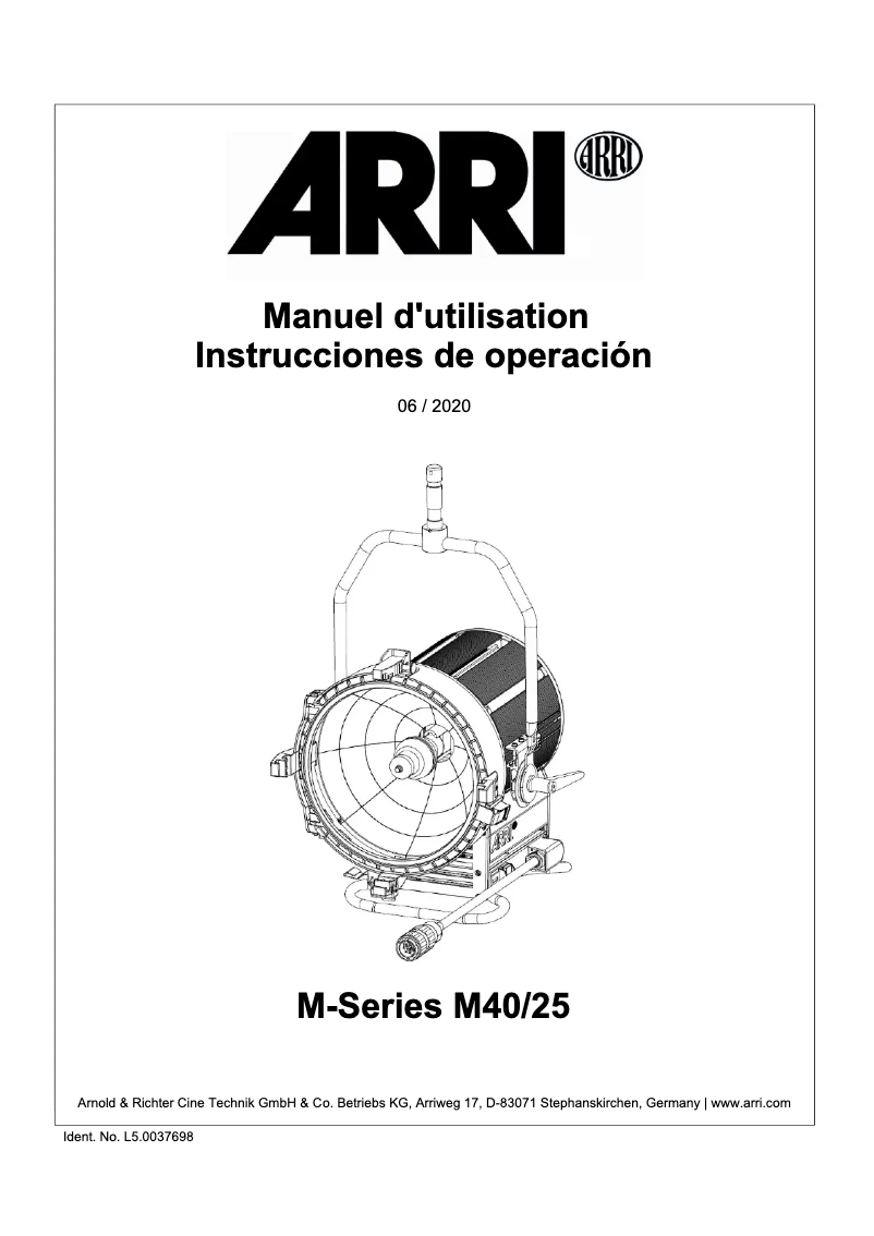 Página 1 del manual Manual de usuario ARRI M40