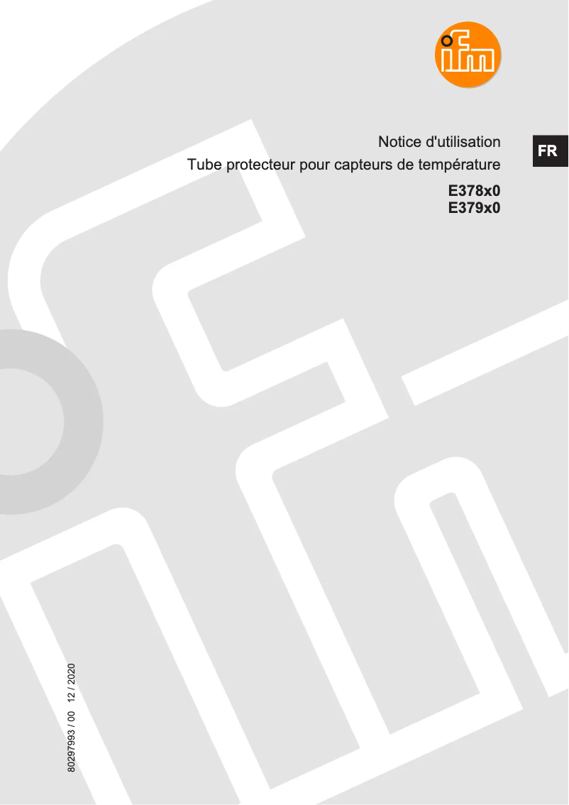 Page 1 de la notice Manuel utilisateur IFM E37930