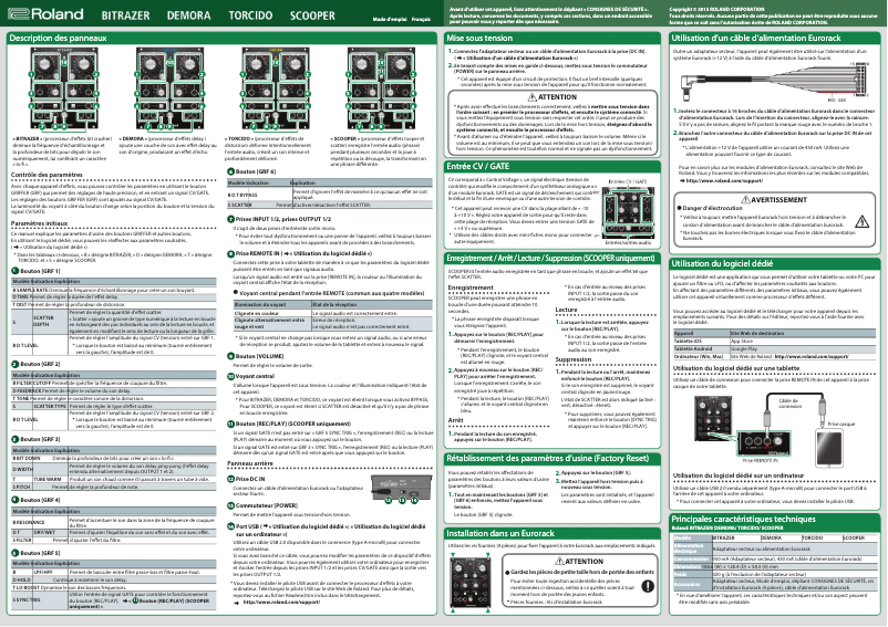 Page 1 de la notice Manuel utilisateur Roland SCOOPER