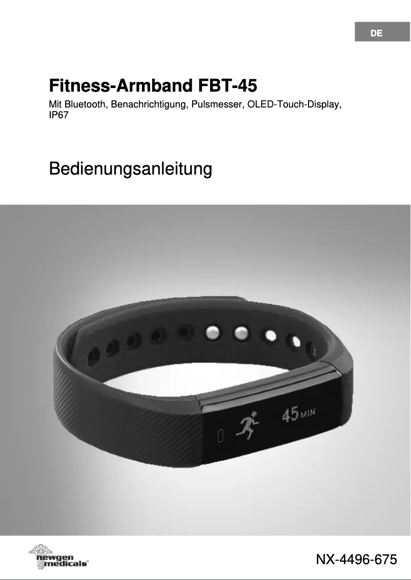 Page n°1 - Manuel utilisateur Newgen Medicals FBT-45