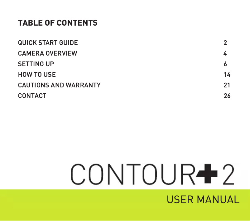 Page 1 de la notice Manuel utilisateur Contour Design Contour+2