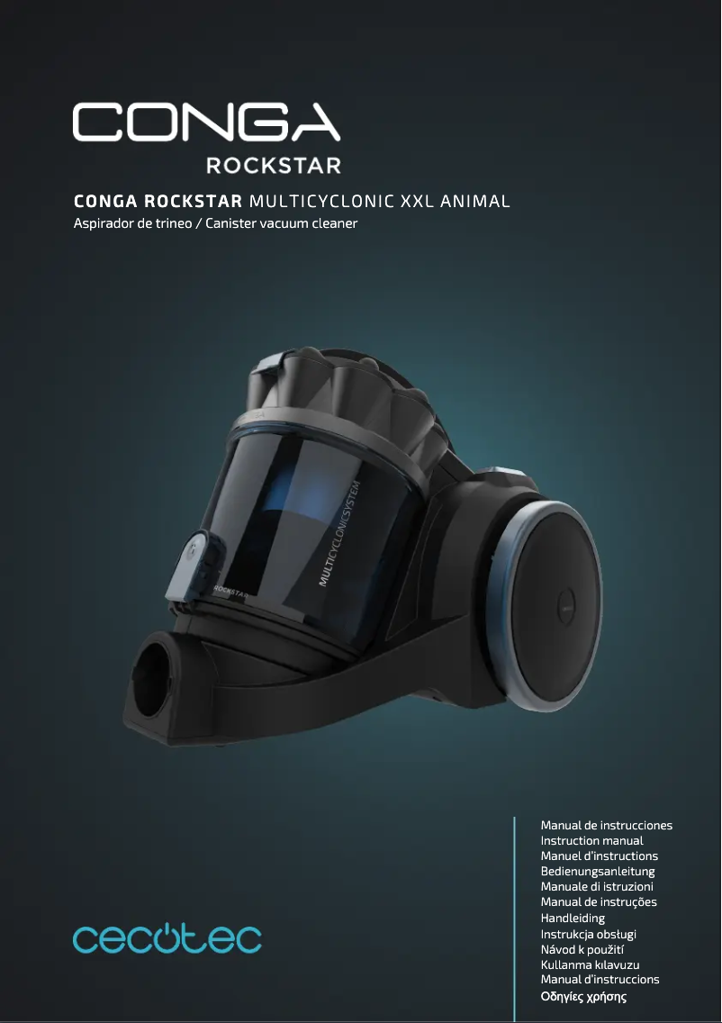 Page 1 de la notice Manuel utilisateur Cecotec Conga Rockstar Multicyclonic XXL Animal