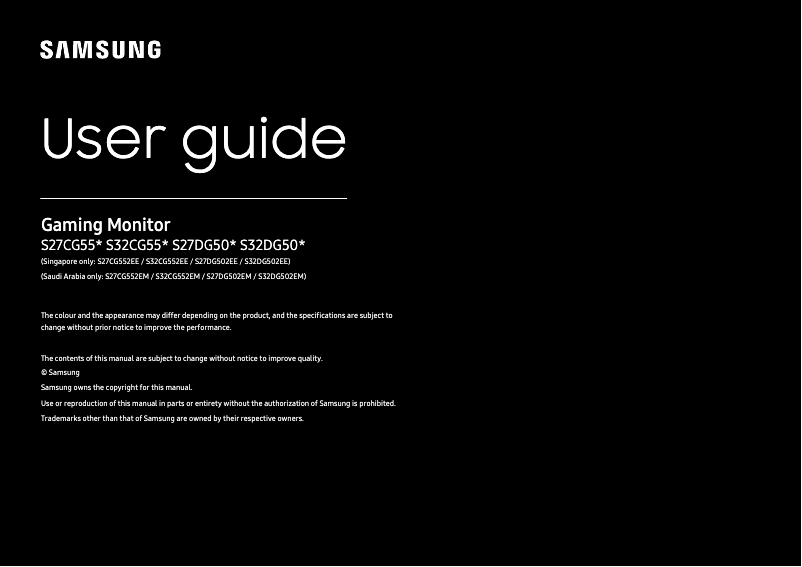 Page 1 de la notice Manuel utilisateur Samsung S32DG502EW
