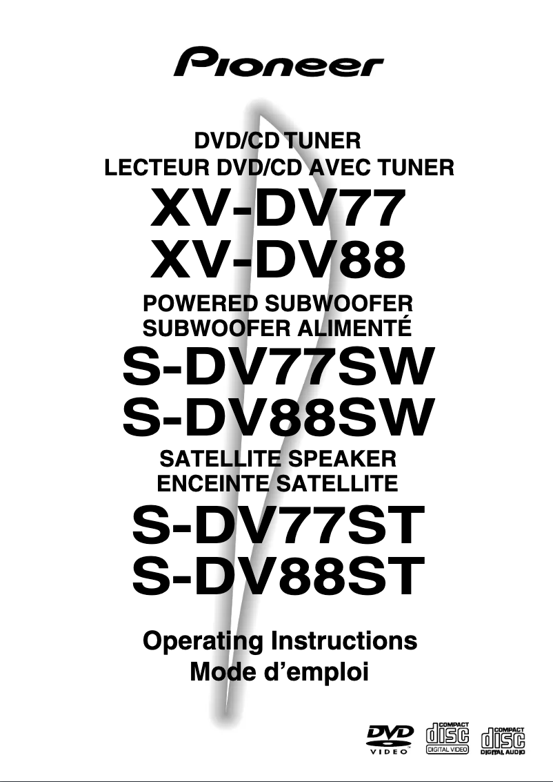 Page 1 de la notice Manuel utilisateur Pioneer NS-DV77