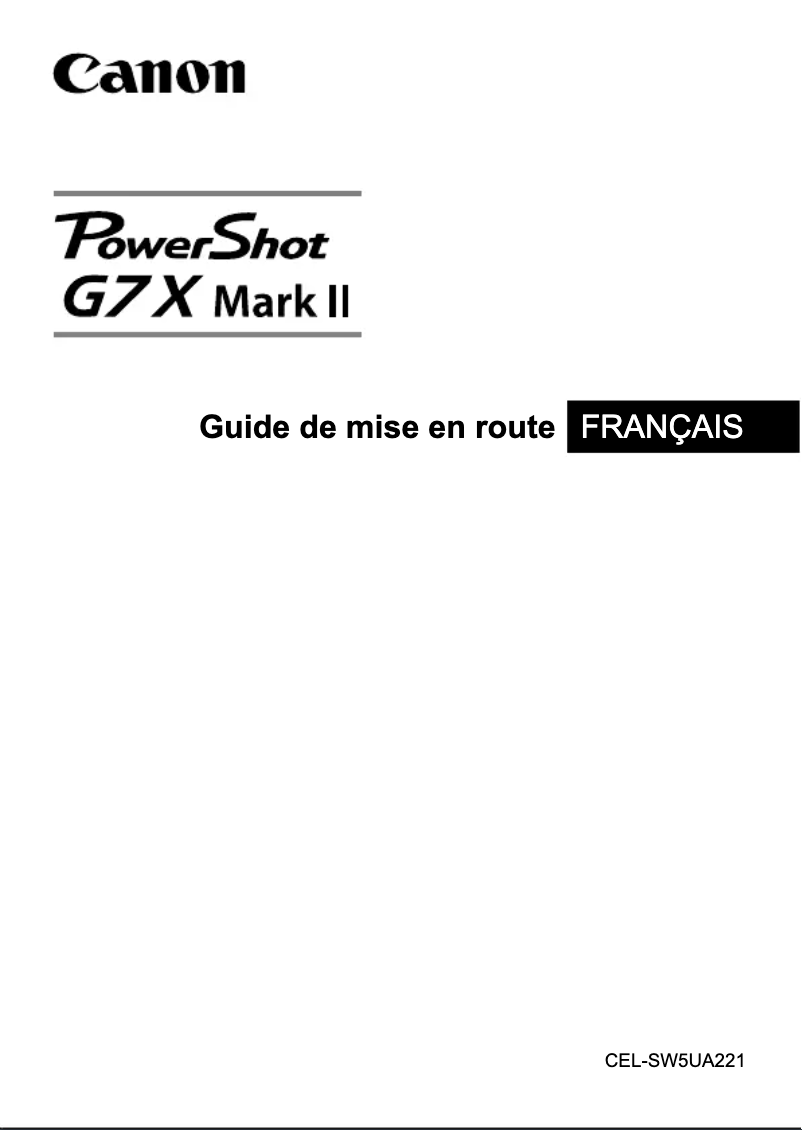 Page n°1 - Manuel utilisateur Canon PowerShot G7X Mark II